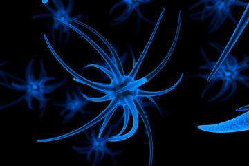 3D Rendering, Brain cells and neurons