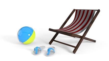Summer background with the concept of goods, 3d rendering