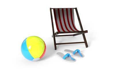 Summer background with the concept of goods, 3d rendering