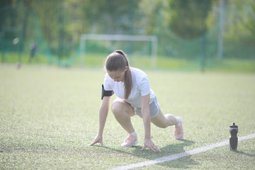 Girl and sport lifestyle doing exercises