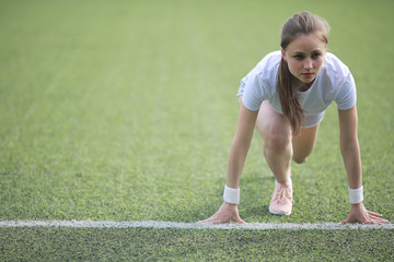 Obraz premium Girl and sport lifestyle doing exercises