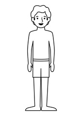 young man with swimsuit avatar character vector illustration design