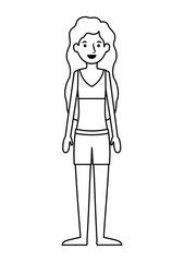 beautiful woman with swimsuit avatar character vector illustration design