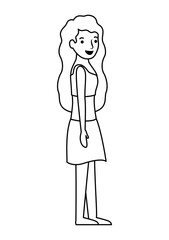 beautiful woman with swimsuit avatar character vector illustration design