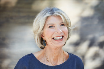Close-up portrait of senior Caucasian woman