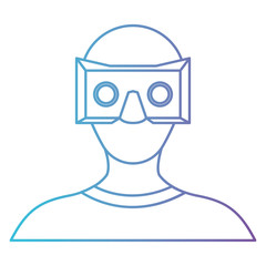 user with reality virtual mask technology vector illustration design
