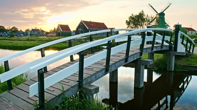 Zaanse Schans village in Holland. Zaandam, Netherlands