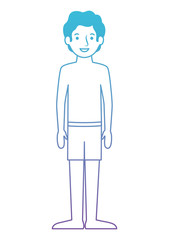 young man with swimsuit avatar character vector illustration design