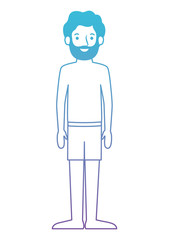 young man beard with swimsuit avatar character vector illustration design