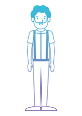 young man with beard avatar character vector illustration design