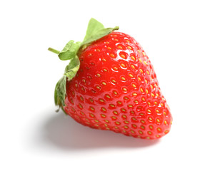 Fresh ripe red strawberry on white background