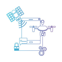set satellital technology icons vector illustration design
