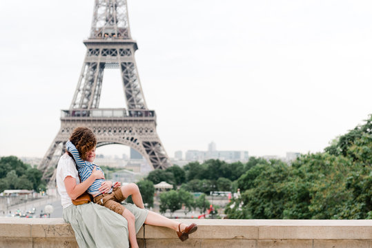 mother and son in Paris