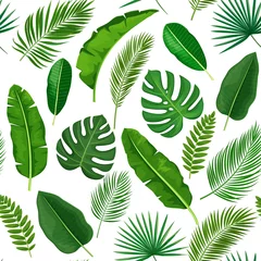 Plexiglas keuken achterwand Tropische bladeren tropisch bladeren naadloos patroon