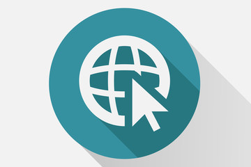 Icono azul de navegador de internet.