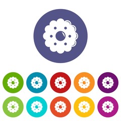 Biscuits icons color set vector for any web design on white background