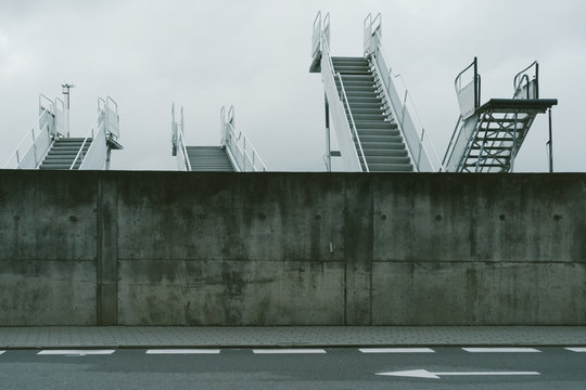 Boarding stairs in the airport.