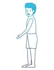 young man with swimsuit avatar character vector illustration design