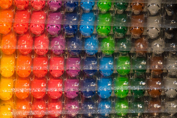 Sets of bright felt-tip markers pens in packaging