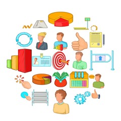 Joint-stock company icons set. Cartoon set of 25 joint-stock company vector icons for web isolated on white background