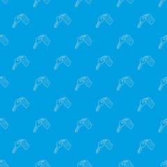 Room key at hotel pattern vector seamless blue repeat for any use