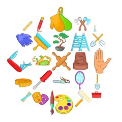 Craftsman icons set. Cartoon set of 25 craftsman vector icons for web isolated on white background