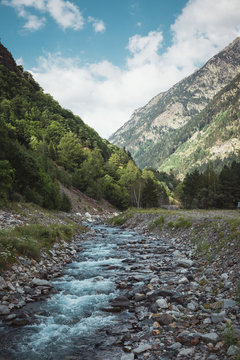 Small mountain river in Aragon, Spain