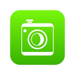 Vintage photo camera social network isolated on white background