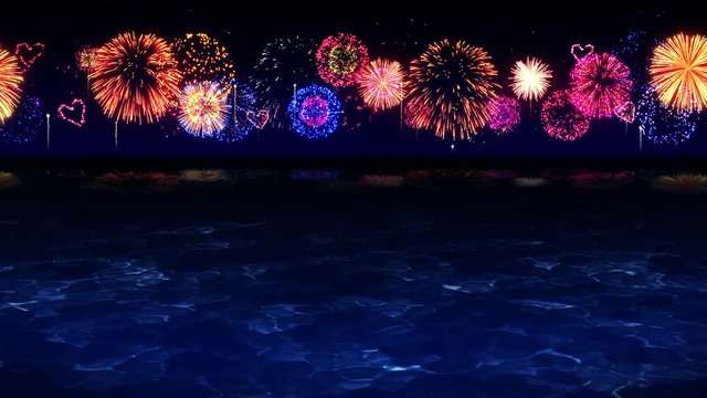 花火 日本 祭り 夏 ビーチ ループ