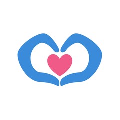 Hand care logo design template concept for company 