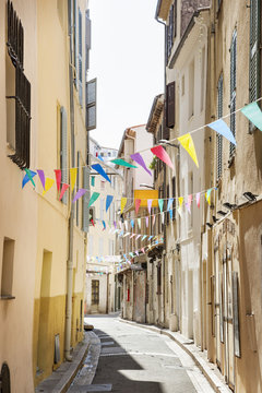 Narrow village street, France
