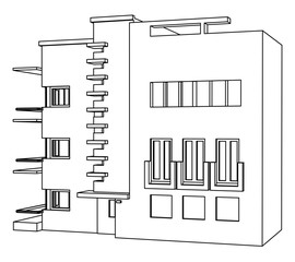 Vector sketch house on the white background.