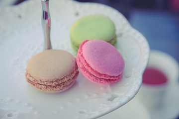 Pink, Green and Brown macarons for relaxing time
