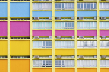 Colorful facade of building