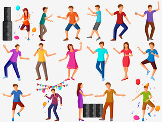 People singing and dancing in party celebration