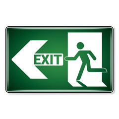 Vector and illustration graphic style,Emergency Exit Symbol, Isolated on white background,Attracting attention Security First sign, EPS10.