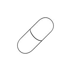 Pill hand drawn outline doodle icon. Capsule pill as medicine, drug, pharmacy and dose concept. Vector sketch illustration for print, web, mobile and infographics on white background.