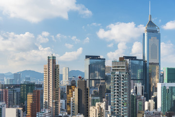 Skyline of Hong Kong city