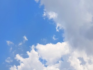 Beautiful nature blue sky with clouds, sky clouds background, cloudscape concept. Space for text in template. Empty. Looking up, Dragon.