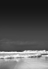 Black and white moody beach background