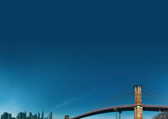 Large sky Brooklyn bridge Manhattan