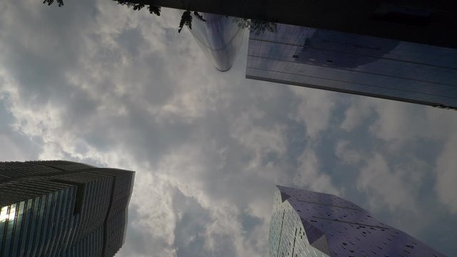 day time guangzhou city downtown famous skyscrapers panorama 4k china
