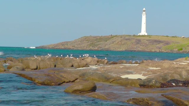 Cape Leeuwin Lighthouse, at the south-western tip of Australia, where two oceans meet.