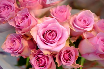 Obraz na płótnie Canvas Romantic Flower bouquet arrangement with special light pink rose