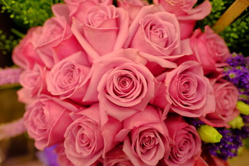 Obraz na płótnie Canvas Romantic Flower bouquet arrangement with special pink rose