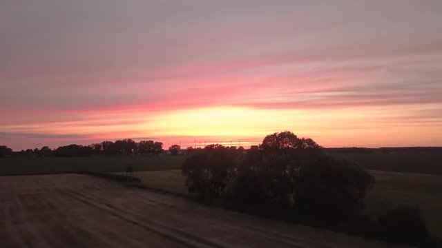 sunset over a summer landscape