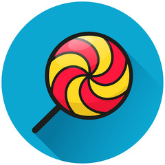 lollipop circle blue icon concept