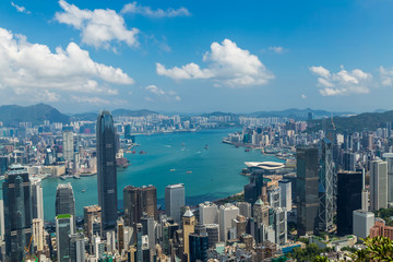 Obraz premium Panoramic view of Hong Kong skyline. China