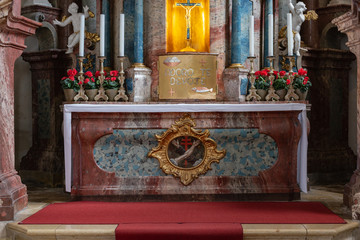 church altar interiors decoration in renaissance and baroque style