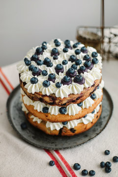 Tasty cake with blueberry